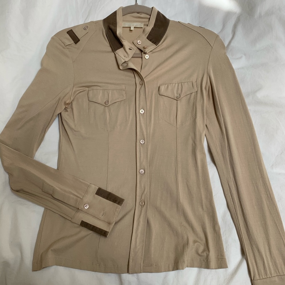 MaxMara Tan Button Down Fitted Shirt - Picture 2 of 7
